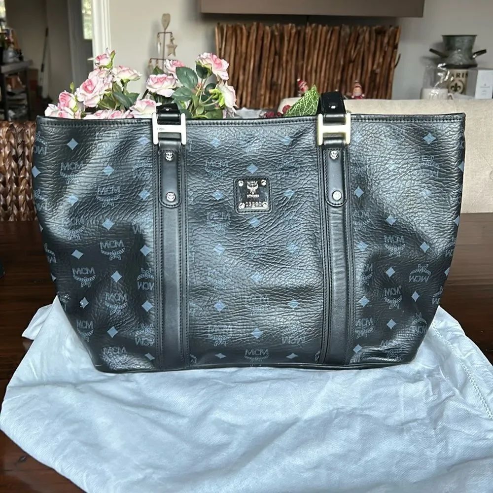 MCM Visetos Black Tote Bag impeccable condition